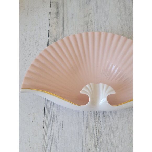 Lenox sea shell dish pink collectible home‎ decor gold trim trinket - Picture 2 of 9